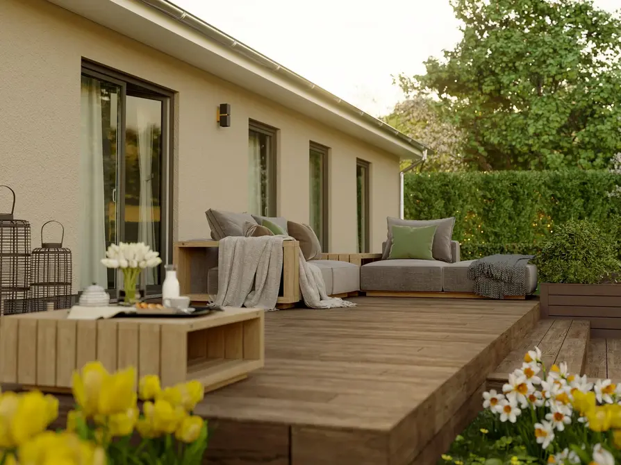 Detailansicht auf die Terrasse des Bungalow 131