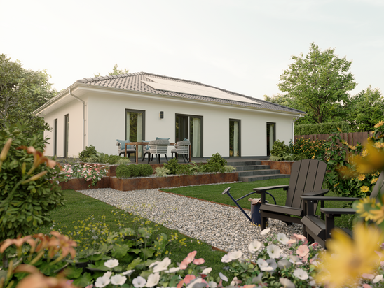 Individuell geplanter Bungalow 110 als Traumhaus mit Wohlfühlfaktor Moderner Bungalow 110 von Town and Country Haus mit individueller Raumaufteilung als Beispiel für flexiblen Hausbau nach Wunsch